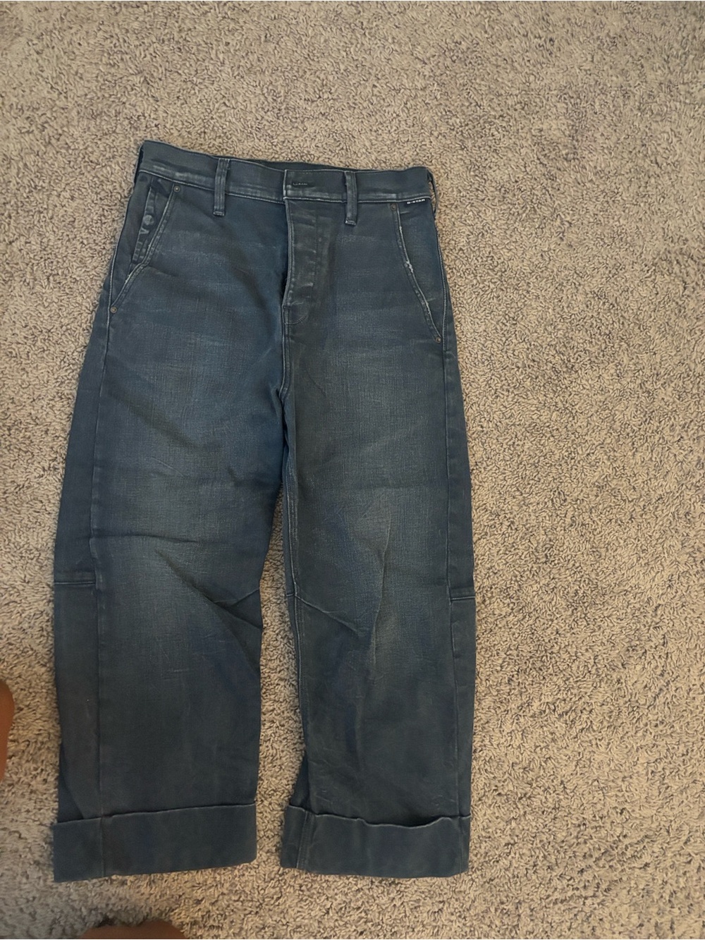 G Star Raw Dark Blue Casual Straight-Leg Jeans